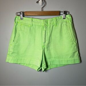 Polo Ralph Lauren Chino Shorts Women’s Sz 4 Neon Green ~ Vacation Beach Cruise